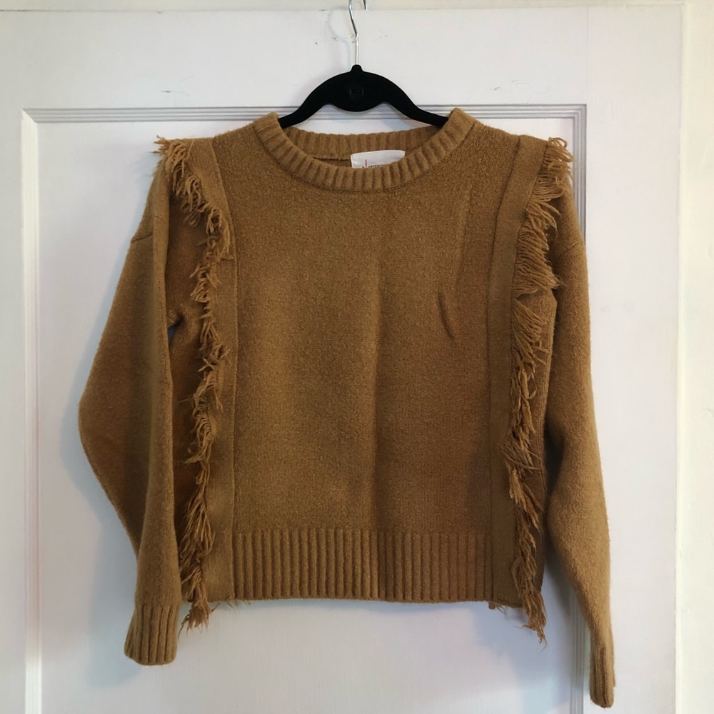 Anthropologie cashmere fringe women’s sweater